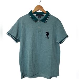 U.S. Polo Assn. Short Sleeve Shirt. Slim Fit Size Large. Green. Big Hors…